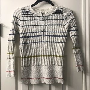 Free People 3/4 sleeve zipped top, size S